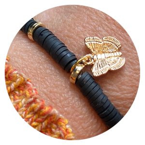 Armband | Zwart | Vlinder