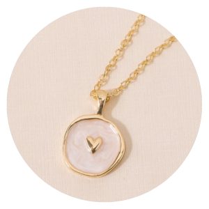 Ketting | Goudkleurig | Met parelmoer hanger