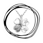 Ketting klavertje vier met steentjes in zilverkleur