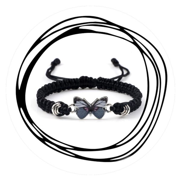 Armband gevlochten met vlinder