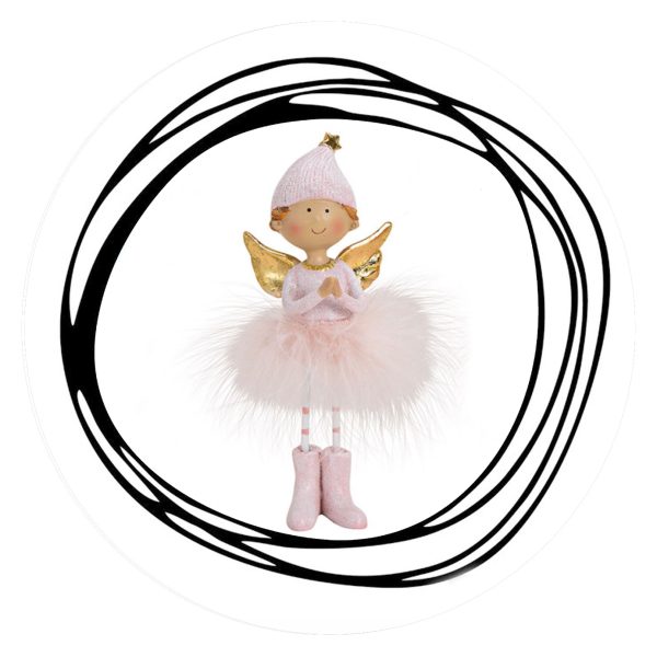 Engel roze mutsje gevouwen handjes