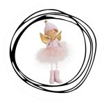 Engel roze mutsje handje op hart