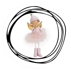 Engel roze mutsje handje op hart