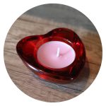 Rood glazen hart met lichtje