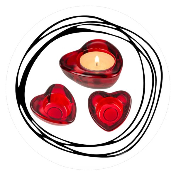 Rood glazen hart met lichtje