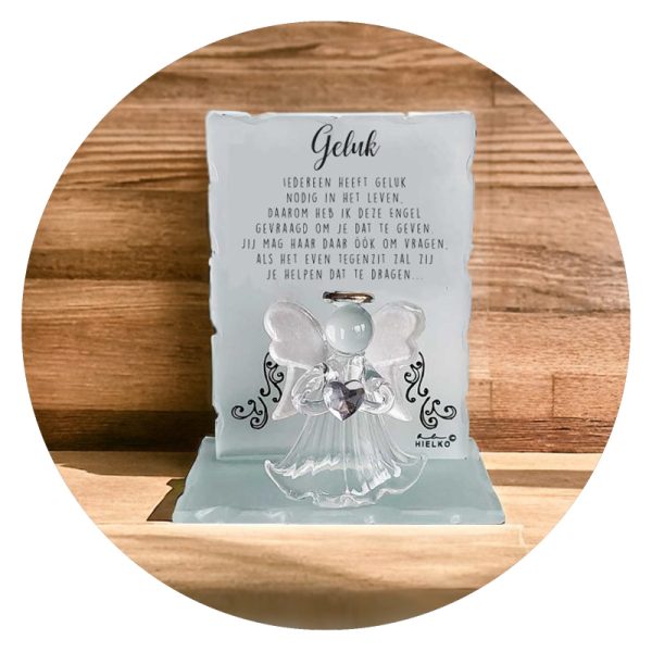 Geluk engeltje met spreuk