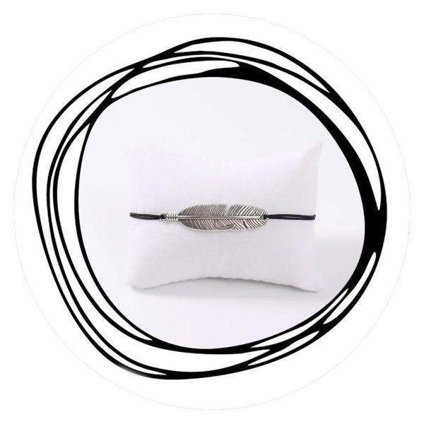 Heren veterarmband met veertje