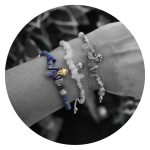 Kristallen armbandje lapis lazuli met goudkleurig hartje