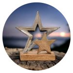 Decoratie - Sterren van metaal en hout