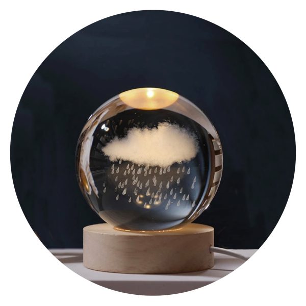 Regenwolkje in bol met lichtje