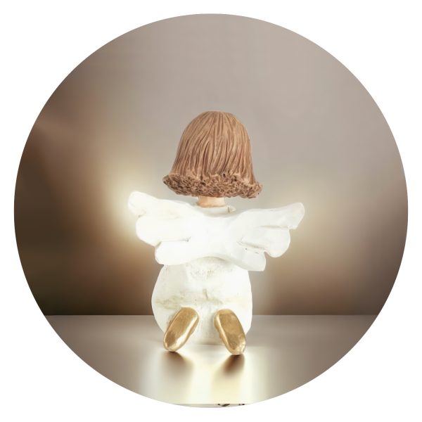 Achterkant geknield engeltje