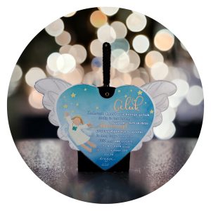 Keramieken hanger met gedichtje en GELUK