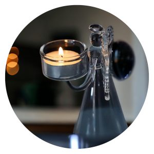 Glazen engel met lichtje