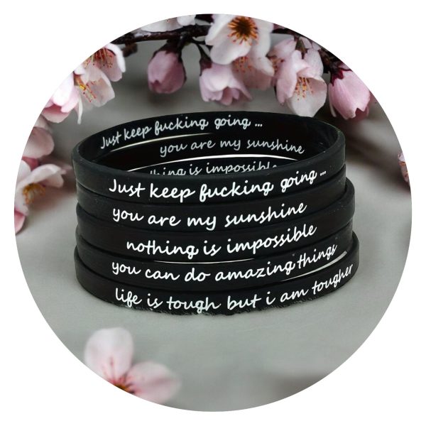 Armbanden - Rubber - met quote