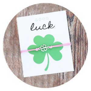 Armband Good luck roze