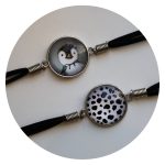 Armband suede zwart wit