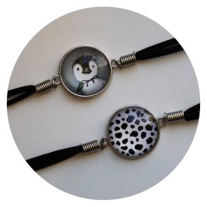 Armband suede zwart wit