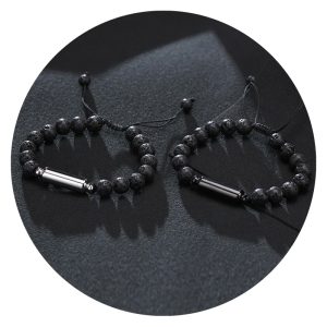 Armband urn zwart-zilver