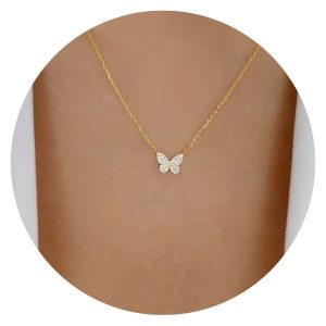 Ketting goudkleurig met vlindertje