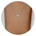 Ketting zilverkleurig met vlindertje