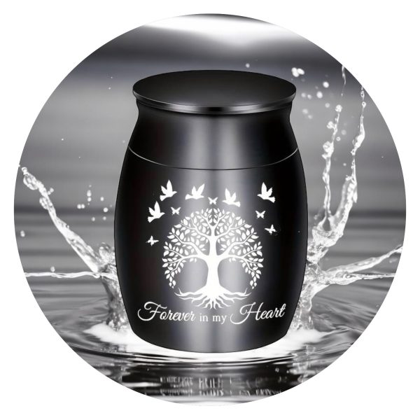 Kleine urn met boom en Forever in my heart