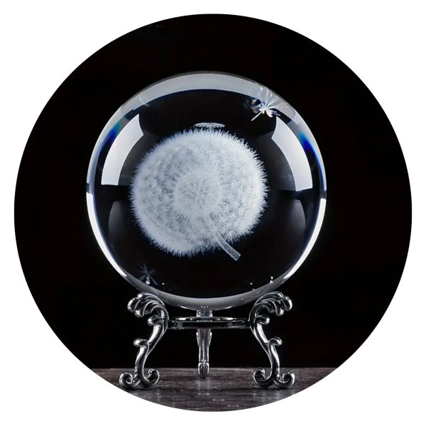 Paardenbloem met pluis in bol