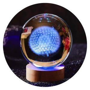 Paardenbloem in bol met lichtje