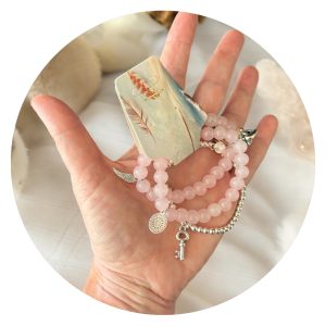 Set van drie armbandjes roze-zilver