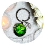 Sleutelhanger met dubbele klaver