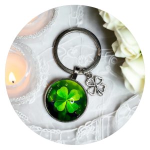 Sleutelhanger met dubbele klaver