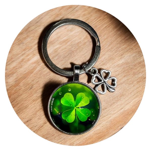 Sleutelhanger met dubbele klaver