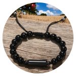 Urn armband vulkaankralen - zwart