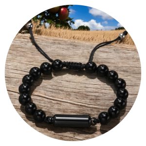 Urn armband vulkaankralen - zwart