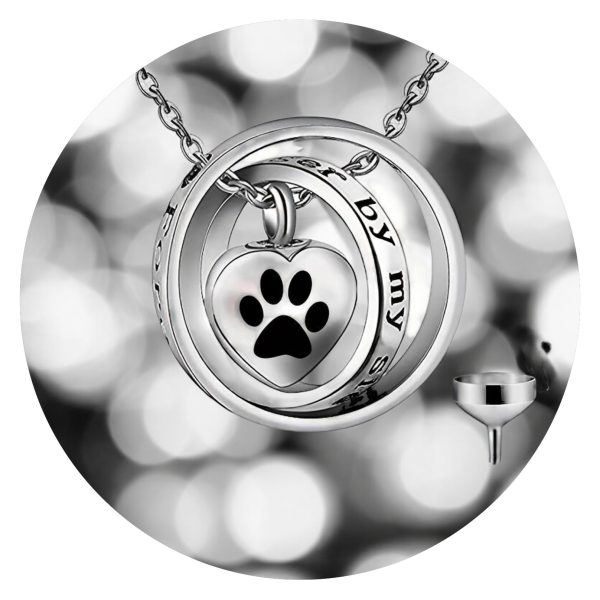 Urnketting pootafdruk in ring met quote