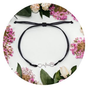 Veterarmband met hartslag en pootje