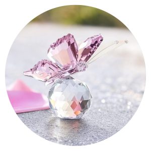 Vlindertje van glas - roze