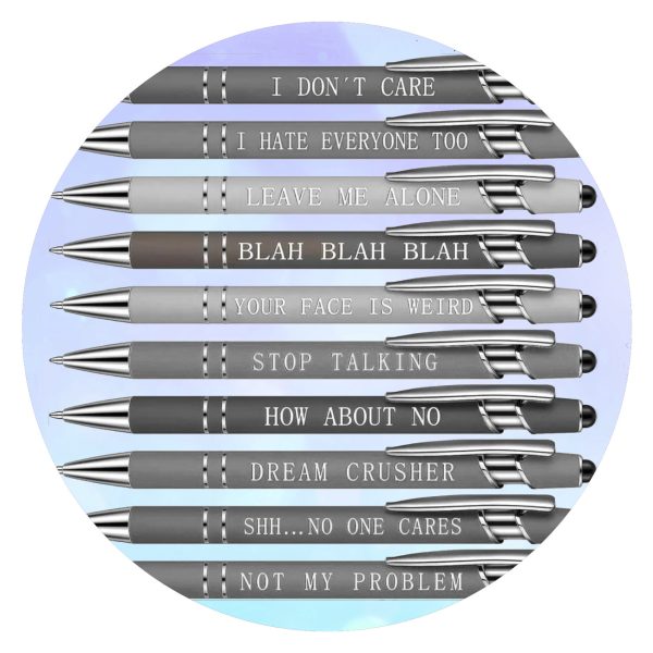 Pennen met sarcastische quote Blah blah blah