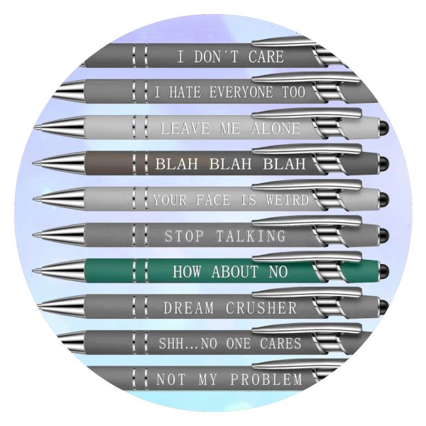 Pennen met sarcastische quote How about no