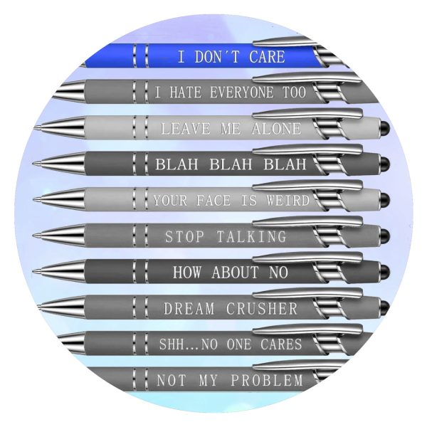 Pennen met sarcastische quote I dont care