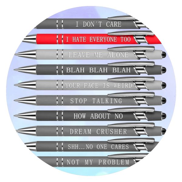 Pennen met sarcastische quote I hate everyone too