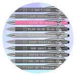 Pennen met sarcastische quote Leave me alone