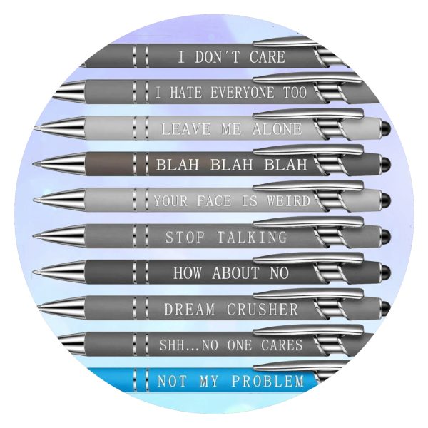 Pennen met sarcastische quote Not my problem