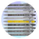 Pennen met sarcastische quote Stop talking