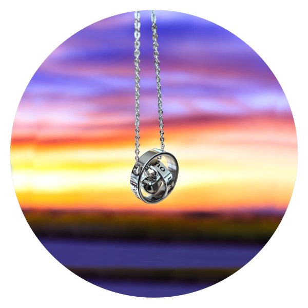 Urnketting hartje in ring met quote