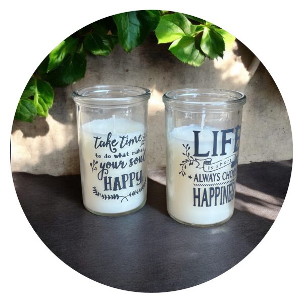 Kaarsje Happy en Happiness