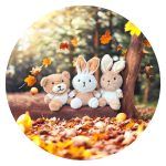 Kleine knuffel konijntjes en beertje