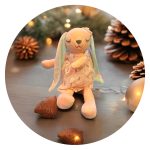 Roze onbescheiden konijn met oogjes dicht