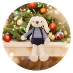 Wit konijn met blauwe broek