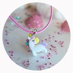 Roze veterketting met eenhoorn