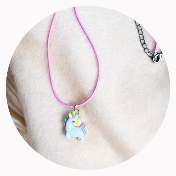 Roze veterketting met eenhoorn